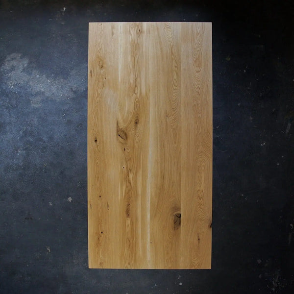Designertisch Eiche - die Holzplatte von oben