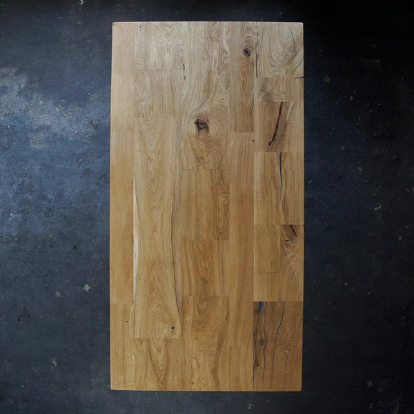 Designertisch Eiche - die Holzplatte von oben 2